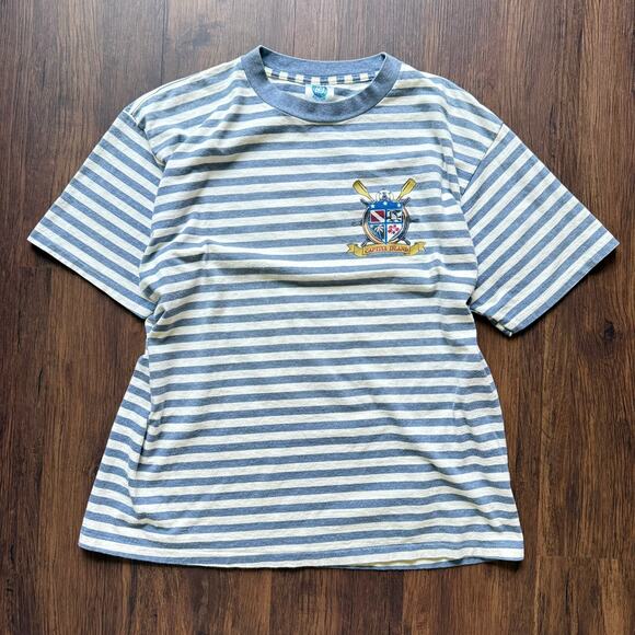 Belton Vintage Striped Nautical Tee XL – Made in USA Cotton Preppy Coastal - Picture 1 of 5